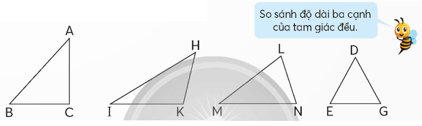 Nêu tên các hình tam giác, các cạnh, các góc của mỗi hình tam (ảnh 1)