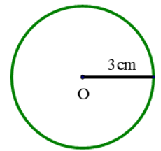 a) Vẽ đường tròn tâm O bán kính 3 cm. (ảnh 1)