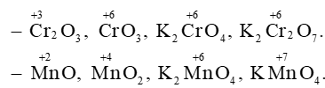 Xác định số oxi hoá của nguyên tử các nguyên tố chromium và manganese trong các dãy chất sau:  - Cr2O3, CrO3, K2CrO4, K2Cr2O7. (ảnh 1)