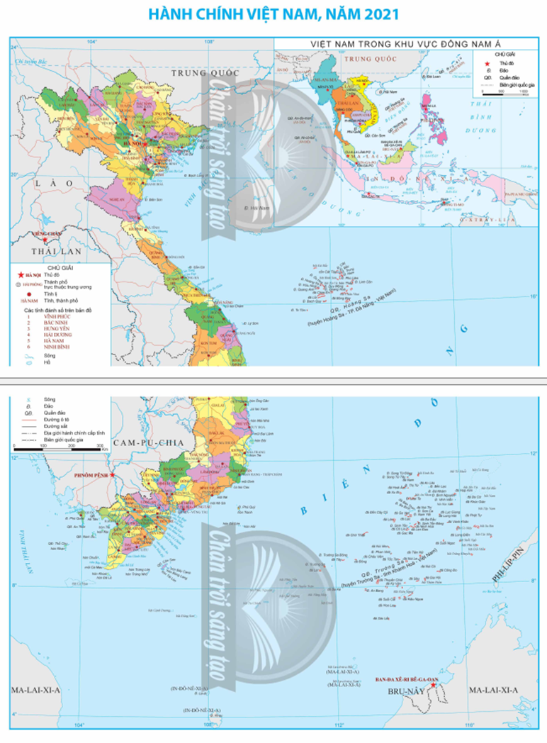 Dựa vào bản đồ hành chính Việt Nam và thông tin trong bài, hãy xác định đặc điểm vị trí địa lí của nước ta. (ảnh 1)