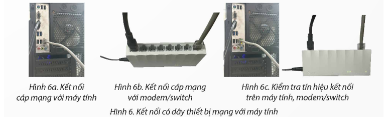 Kết nối có dây với thiết bị mạng máy tính. Thực hiện kết nối có dây thiết bị moden/switch với máy tính. (ảnh 2)
