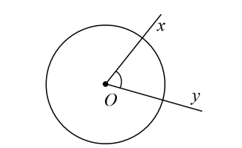Cho đường tròn (O). Hãy vẽ góc xOy có đỉnh là tâm O của đường tròn đó. (ảnh 1)