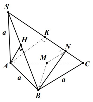 Cho hình chóp S.ABC có đáy là tam giác  (ảnh 1)