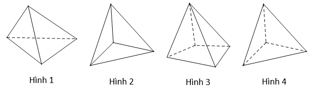 Có bao nhiêu hình biểu diễn cho hình tứ diện trong bốn hình dưới  (ảnh 1)