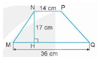 Đ, S? Diện tích hình thang MNPQ là:   a) 850 cm^2.		  b) 425 cm^2. 		  (ảnh 1)