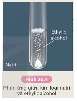 Thí nghiệm: Phản ứng giữa natri và ethylic alcohol  Chuẩn bị: ethylic alcohol tuyệt đối, kim loại natri, ống nghiệm, panh. (ảnh 1)