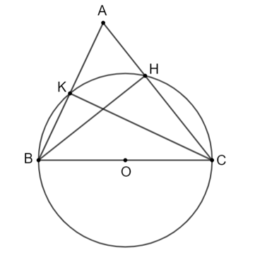 Cho tam giác ABC không là tam giác vuông. Gọi H và K là chân (ảnh 1)