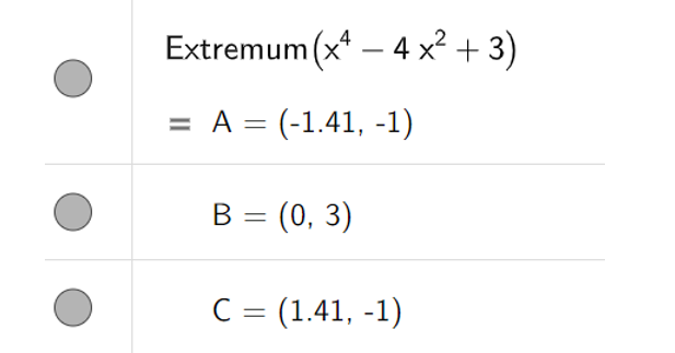 Cho các hàm số đa thức sau:   (3) y = x4 – 4x2 + 3.  a) Tìm đạo hàm cấp một và đạo hàm cấp hai của các hàm số trên. (ảnh 3)