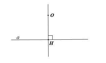 Cho điểm O và đường thẳng a không đi qua O.  a) Vẽ điểm H là hình chiếu của điểm O trên đường thẳng a. (ảnh 1)
