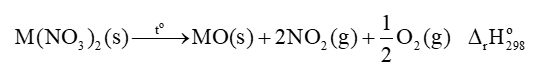 Biến thiên enthalpy chuẩn của phản ứng nhiệt phân các muối nitrate của kim loại nhóm IIA: (ảnh 1)