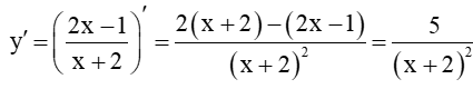 Tìm các khoảng đơn điệu của hàm số y=  Y= 2X-1/ X+2 . (ảnh 1)