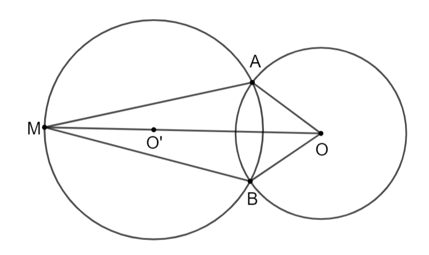 (Dựa vào hình vẽ có được sau HĐ3). Bằng cách xét hai tam giác OMA và OMB, chứng minh rằng: (ảnh 1)