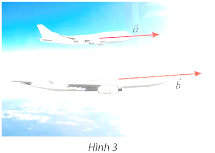 Cho biết máy bay A đang bay với vectơ vận tốc a=(300; 200;400) (đơn vị: km/h).Máy bay B bay cùng hướng và (ảnh 1)