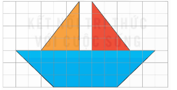 Tính diện tích con thuyền như hình dưới đây, biết rằng mỗi ô vuông có cạnh dài 1 cm.   (ảnh 1)