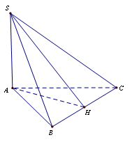 Cho hình chóp A.ABCS có đáy là tam giác vuông (ảnh 1)
