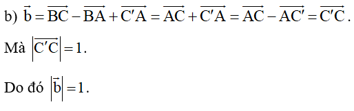 Cho hình lập phương ABCD.A'B'C'D' có cạnh bằng đơn vị. Tìm độ dài các vectơ sau đây: b) b = BC - BA + C'A (ảnh 1)