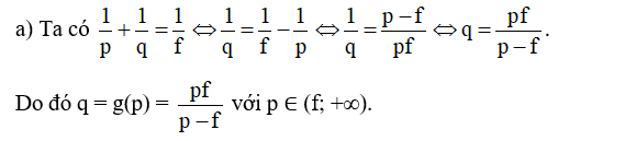 Xét một thấu kính hội tụ có tiêu cự f (H.1.39). Khoảng cách p từ vật đến (ảnh 2)