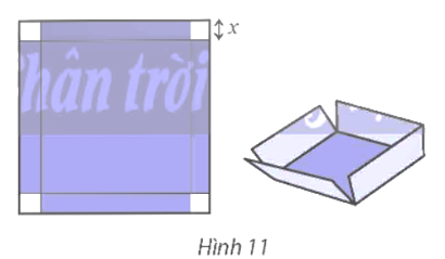 Bạn Việt muốn dùng tấm bìa hình vuông cạnh 6 dm làm một chiếc hộp không nắp, có đáy là hình vuông bằng cách cắt bỏ đi (ảnh 1)