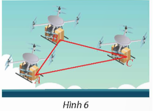 Trên phần mềm mô phỏng việc điều khiển drone giao hàng trong không gian Oxyz, một đội gồm ba drone giao hàng A, B, C đang có tọa độ là A (ảnh 1)