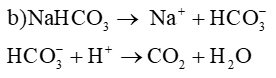 Viết các phương trình hoá học để giải thích cơ sở các ứng dụng sau:  a) Viên sủi chứa NaHCO3 và acid hữu cơ (viết gọn là HX) (ảnh 1)
