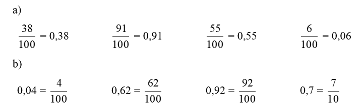 Chuyển mỗi phân số thập phân sau thành số thập phân (theo mẫu) (ảnh 3)
