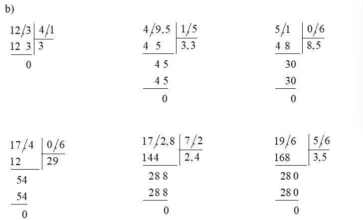 a) Chuyển các phép chia sau thành phép chia cho số tự nhiên:   b) Đặt tính rồi tính: (ảnh 3)