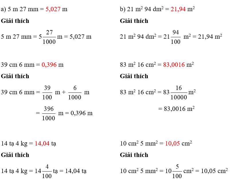 Thay ..?.. bằng số thập phân thích hợp. (ảnh 1)