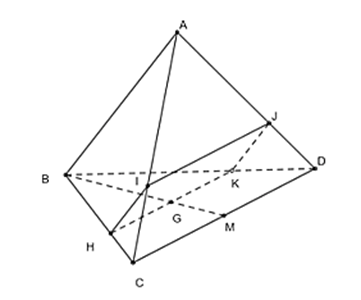 Cho tứ diện ABCD có G là trọng tâm của tam (ảnh 1)