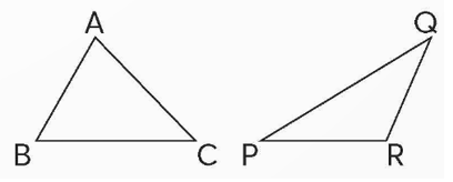 Dùng ê-ke, thước thẳng để vẽ đường cao tương ứng với đáy BC của tam giác ABC và đáy PR của tam giác PQR (sử dụng tờ giấy có hình vẽ các tam giác như hình bên). (ảnh 1)