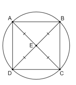 Cho hình vuông ABCD có E là giao điểm của hai đường chéo. (ảnh 1)