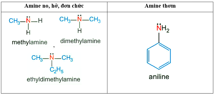 Phân loại các amine dưới đây dựa trên bậc của amine và dựa trên đặc điểm cấu tạo của gốc hydrocarbon. (ảnh 3)