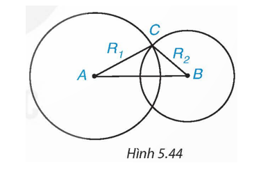 Cho hai đường tròn (A; R1), (B; R2), trong đó R2 < R1. Biết rằng (ảnh 1)