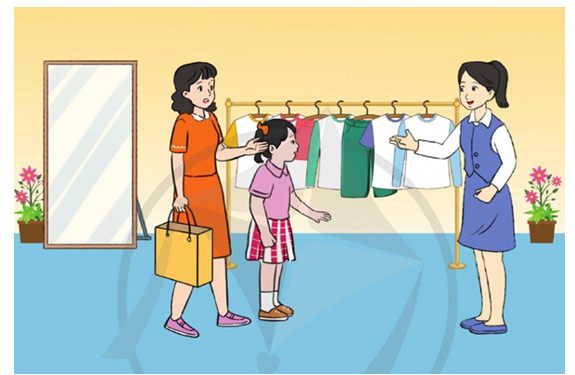 Mẹ Oanh đi siêu thị mua 3 bộ quần áo trẻ em và 1 bộ quần áo người lớn hết 370 000 đồng. (ảnh 1)