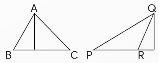 Dùng ê-ke, thước thẳng để vẽ đường cao tương ứng với đáy BC của tam giác ABC và đáy PR của tam giác PQR (sử dụng tờ giấy có hình vẽ các tam giác như hình bên). (ảnh 2)