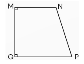 Quan sát hình thang MNPQ. –  Hình thang này có mấy góc vuông? – Nêu tên cạnh bên vuông góc với (ảnh 1)