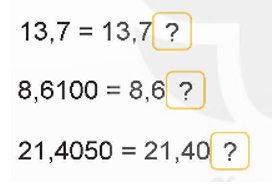 a) Số thập phân bằng nhau b) Tìm chữ số thích hợp   (ảnh 3)
