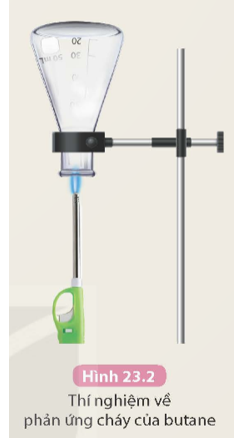 Thí nghiệm: Tìm hiểu về phản ứng cháy của butane Chuẩn bị: Bật lửa gas (chứa butane) loại dài (loại dùng (ảnh 1)