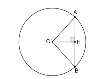 Cho đường tròn (O; 5 cm). a) Hãy nêu cách vẽ dây AB sao cho khoảng cách từ (ảnh 1)