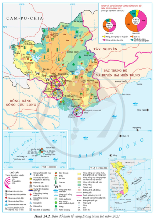 Dựa vào thông tin và hình 24.2, hãy trình bày tình hình phát triển ngành thương mại ở vùng Đông Nam Bộ. (ảnh 1)