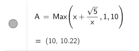 Tìm giá trị lớn nhất và giá trị nhỏ nhất của các hàm số sau:  c) y= x+ căn 5/x  trên đoạn [1; 10]; (ảnh 1)