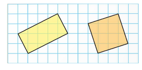 Tính diện tích của hình chữ nhật và hình vuông trong Hoạt động khởi động (ảnh 1)
