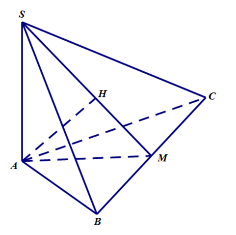 Cho khối chóp S.ABC có đáy là tam giác  (ảnh 1)