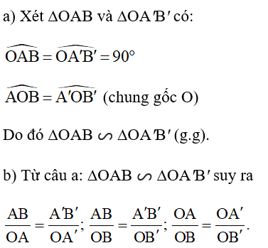 Cho góc nhọn mOn = alpha. Lấy hai điểm A và A' trên On, kẻ hai đường thẳng qua A và A' vuông góc với On cắt Om lần lượt tại B và B'. (ảnh 3)