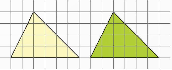 An đố Nhiên: Mình có hai tấm bìa hình tam giác như hình bên. Làm thế nào cắt một hình thành hai mảnh rồi ghép với hình (ảnh 1)