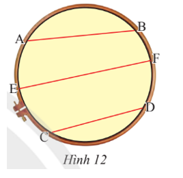 Bạn Mai căng ba đoạn chỉ AB, CD, EF có độ dài lần lượt là 16 cm, 14 cm và 20 cm trên (ảnh 1)