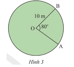 Tính độ dài của đoạn hàng rào từ A đến B của sân cỏ trong Hình 3 (ảnh 1)