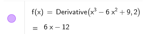 Cho các hàm số đa thức sau:   (2) y = x3 – 6x2 + 9;     a) Tìm đạo hàm cấp một và đạo hàm cấp hai của các hàm số trên. (ảnh 2)