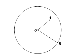 Vẽ đường tròn (O; 2 cm) và các điểm A, B thỏa mãn OA < 2 cm, OB = 2 cm. Nêu nhận xét về vị trí các điểm A, B so với đường tròn (O; 2 cm). (ảnh 1)