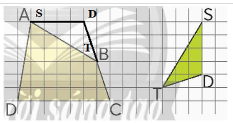 Ghép hai mảnh bìa ở hình bên để được  a) Một hình thang. b) Một hình tam giác.   (ảnh 2)