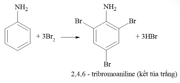 Thí nghiệm: Phản ứng của aniline với nước bromine  Chuẩn bị:  Hoá chất: dung dịch aniline loãng, nước bromine. (ảnh 1)